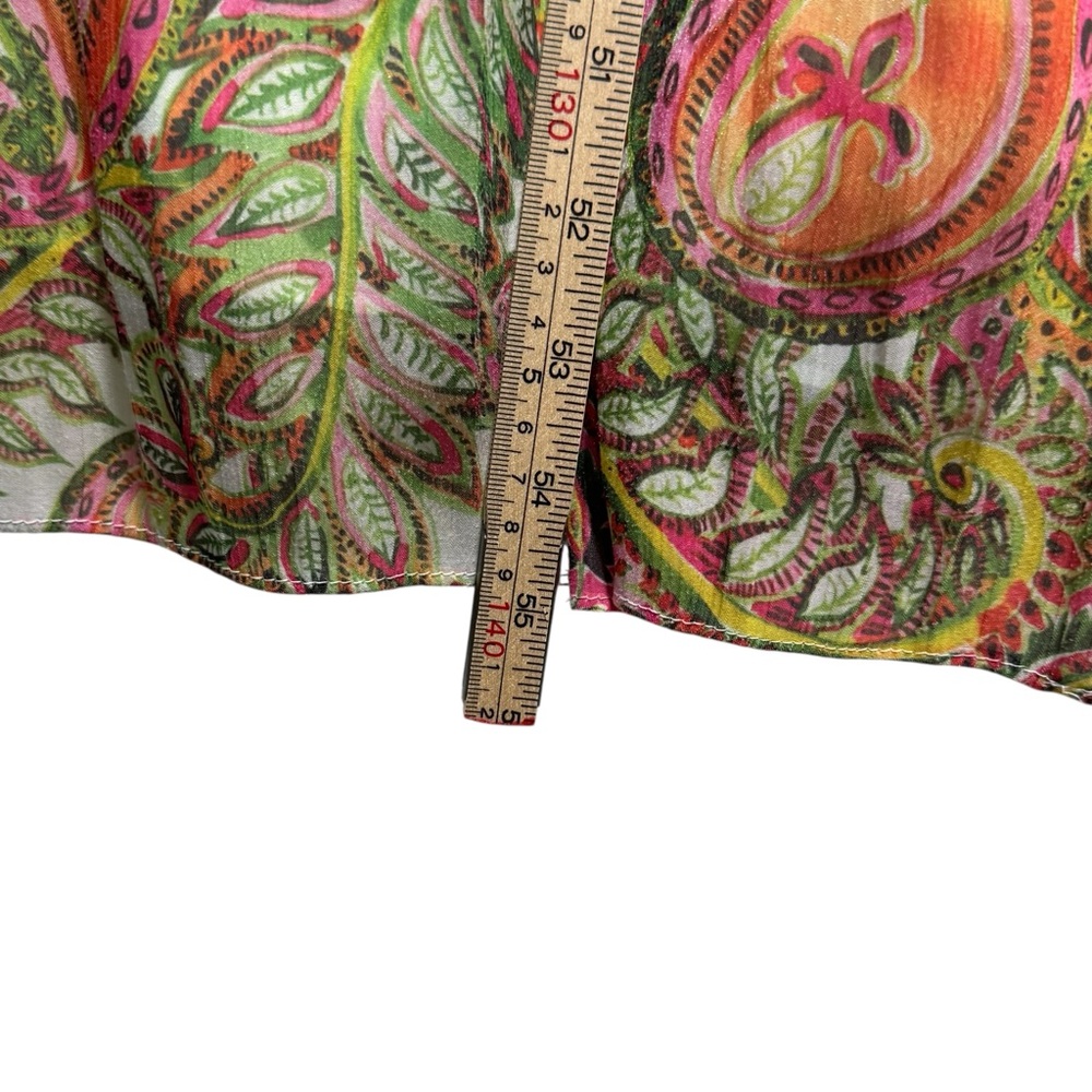 Badgley Mischka Elegant Paisley Print Ruched Maxi Designer Dress Size 6 - Picture 7 of 10